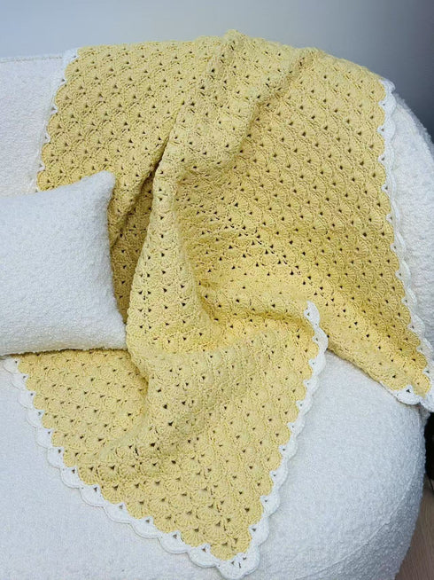 Kids and Babies' Crochet Blanket, kids room deco, kids gift, worsted wool and cotton blend